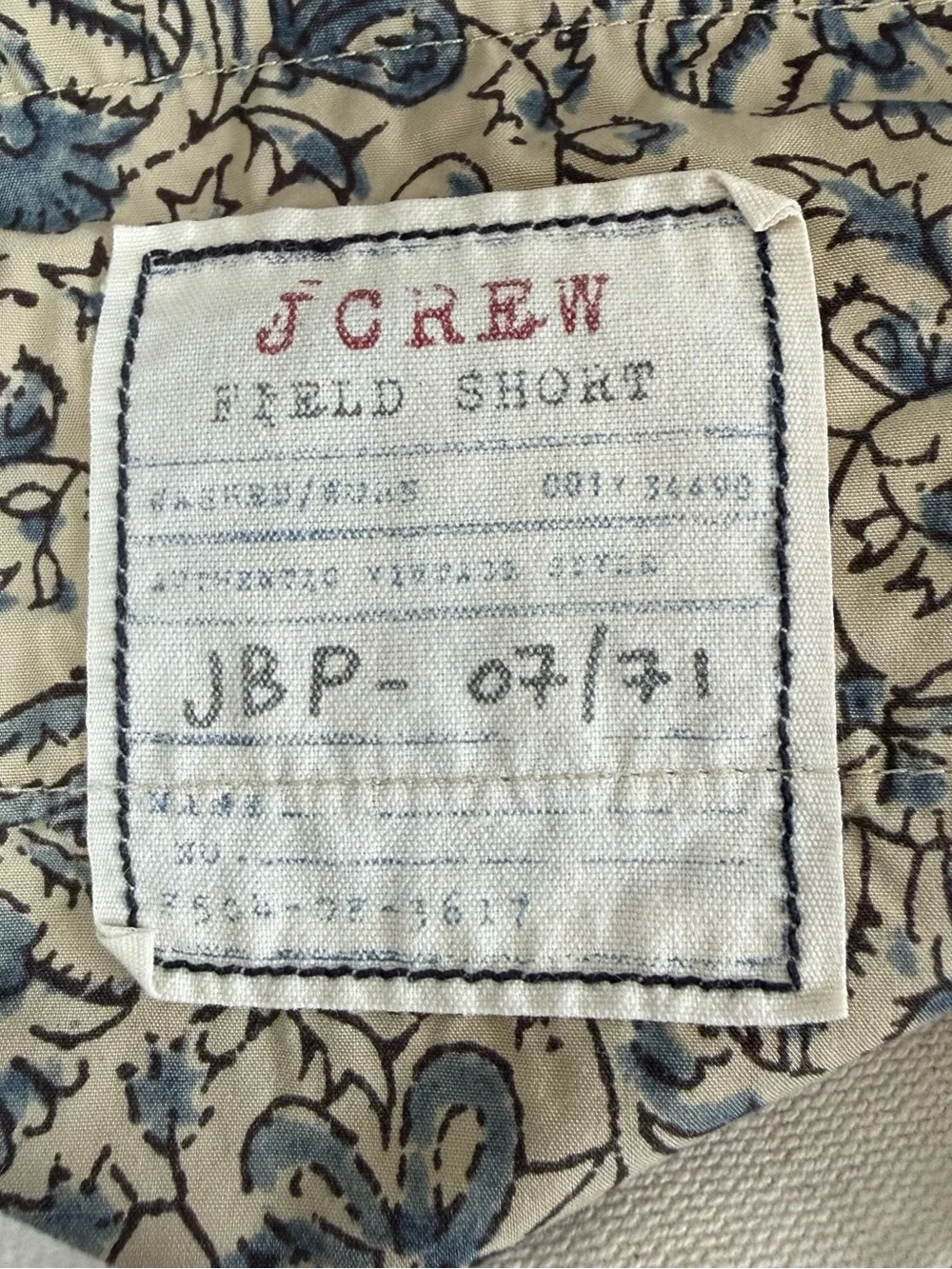 J.Crew Mens 34W Striped Field Shorts Flat Front 100% Cotton